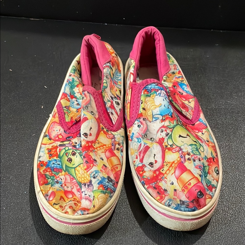 Shopkins colorful girls sneakers wo insoles. Size 1.